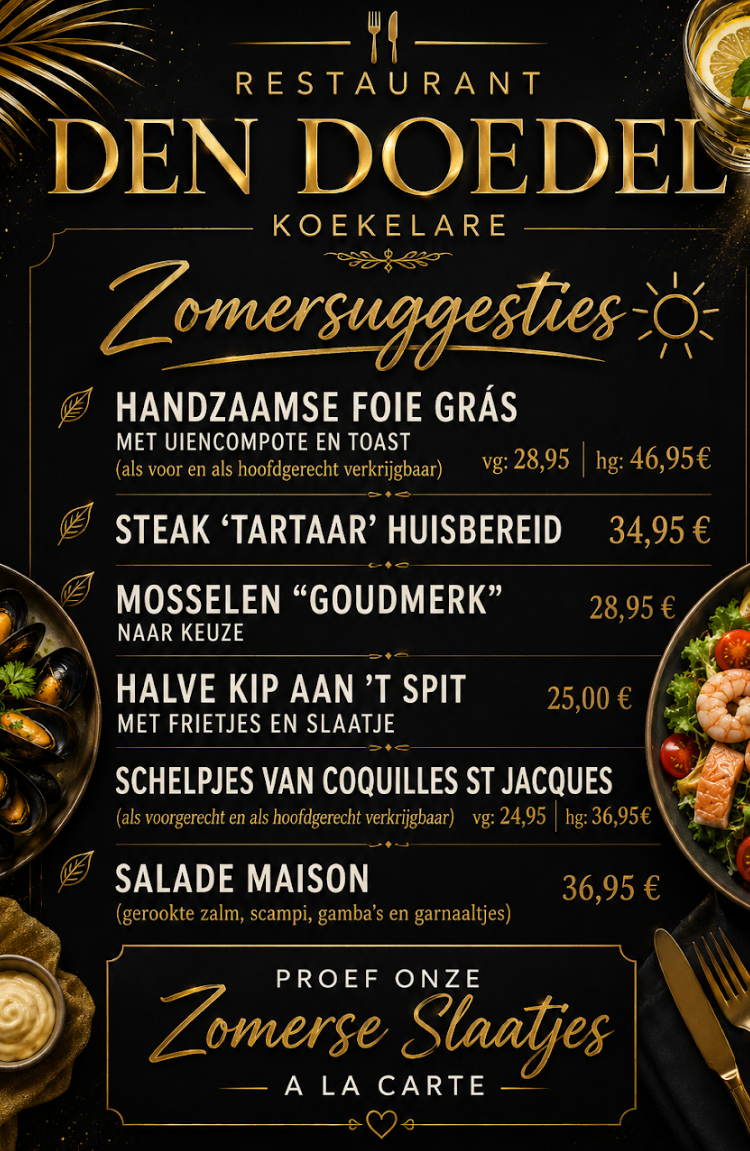 Restaurant Den Doedel - Zomersuggesties