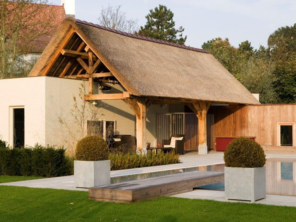 Eiken poolhouse op maat - Rasenberg